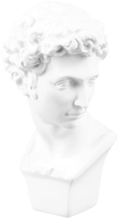 Abaodam Göttin Skulptur Künstlerkopfmodell David Portrait Skulptur Bücherregal Statue Tischstatue Griechische Gesichtsfigur Göttin Kopf Statue Griechische Büstenstatue Weiß Sammlung Gips