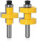 Jeu de 2 mèches de routeur à languette et rainure, tige de 8 mm, 12 mm, 12,7 mm, languette et rainure assorties à 90 degrés, fraise à bois, outil de coupe du bois(Size:8mm shank)