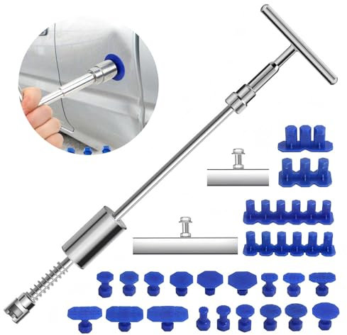 Upriver Dent Puller Kit with T bar Remover Car Dent Removal Repair Tools Kit for Car Dent Repair and Metal Surface Dent Removal Dent Repair Kit