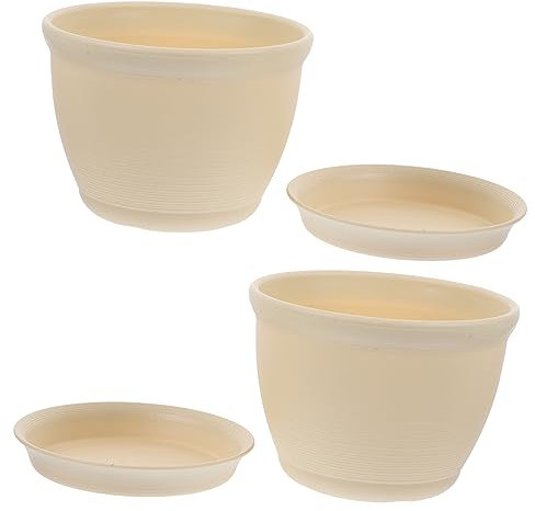 SEWOART 2sätze Runder Verstärkter Blumentöpfe Mit Untersetzer Praktische Pflanzgefäße Für Balkon Und Innenbereich Für Zimmerpflanzen Und Sukkulenten Blumentöpfe Mit