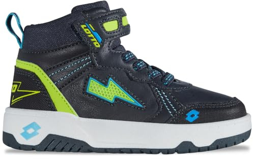 LOTTO Melco K Unisex Kids, Scarpe da Ginnastica, Navy Lime, 33 EU