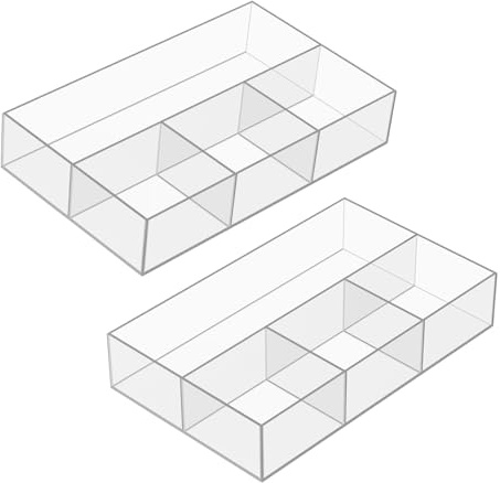JessLab Organizzatore per Cassetto in Acrilico, Trasparenti, Organizzatore per Trucco Elegante e Resistente per Vanity, Rossetto, Pennelli, Gioielli (2 Pack)