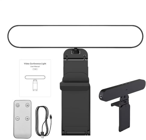 Zoombelysning - justerbar ljusklämma, 360 graders roterande LED-monitorlampa | videosamtal med zoomningsmöten på datorn professionell underhållsbelysning för