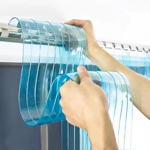 MJYDKBZ Tenda a Lamelle 2mm Tende Verticali PVC Trasparente Facile da Installare Impermeabile Porta Tende a Strisce Plastica Calda e Antivento chiusura porte in industria alimentare