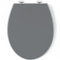 Pipishell Asiento de Tapa wc, Tapas WC de inodoro con cierre suave Tapa WC de universel con un Botón de Liberación Rápida, Top Fixing O-Shaped (Gris)