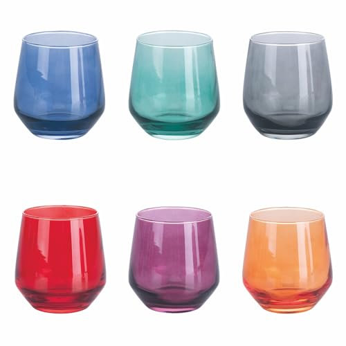 Villa d'Este Home Tivoli 1996 Elegance Color - Juego de 6 vasos de agua (365 ml)
