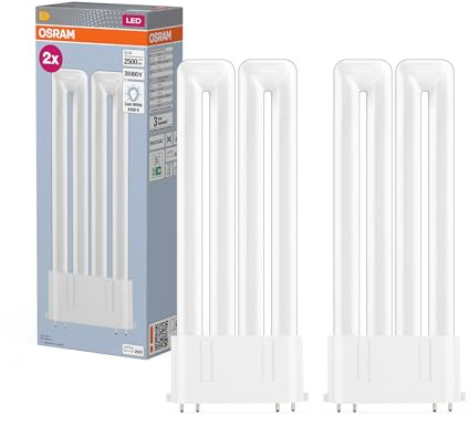 OSRAM Lámpara compacta DULUX F36 LED, 20W, 2500lm, 4000K, base 2G10, 230V CA/CCG, CRI 80, diámetro de 89.5mm