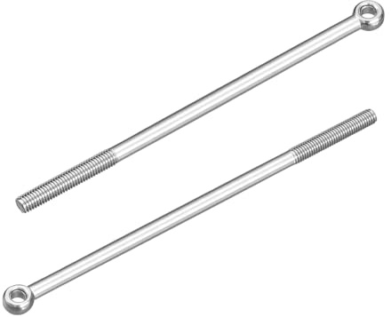 QUARKZMAN 4Pcs M8 x 150mm Pitons À Oeil Levage, 304 Acier Inoxydable Boulon À Épaulement Mécanique Pitons À Oeil Oscillants Pour Gate Valves, Building Steel, Argent