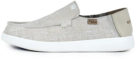 Kickback Barbeach Mocassins Slip‑on en Lin pour Homme – Chaussures d’Été Décontractées avec Semelle Antidérapante, Parfaites pour Les Voyages, la Plage et Le Quotidien - Natural, EU 40