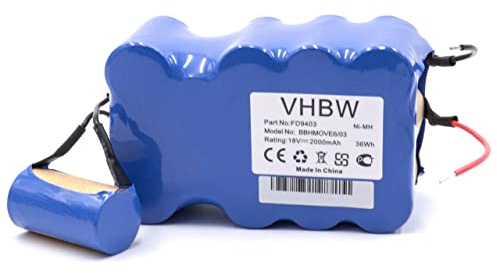 vhbw Batería Compatible con Bosch BBHM1CMGB/01 | BBHMOVE4/02, BBHMOVE4/01, BBHMOVE4AU/03, BBHMOVE4/03, BBHMove4 aspiradora (2000 mAh, 18 V, NiMH)