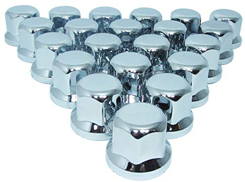 Promo Link 80x Tapacubos universales para tuercas de rueda de camión de pelo resistentes a arañazos 33mm cromados medida de llave para remolque semirremolque