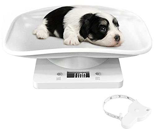 Nuscen Puppy Scales 10KG Digital Pet Scale with Tape Measure, Unit g/ml/oz/lb Conversion, For Newborn Cats, Dogs, Hamsters, Kitten