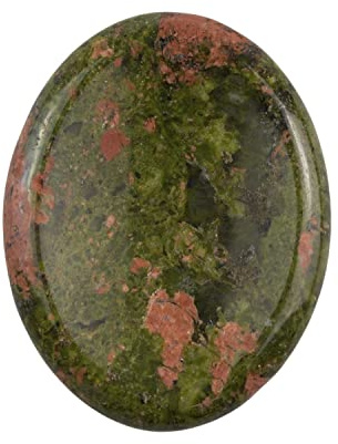 Piedra molesta del pulgar de unakite para el tratamiento de la piedra de palma del bolsillo de piedra de cristal - alivia la ansiedad y el estrés