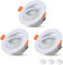 VTERLY LED Spot Encastrable, 3 Pièces 7W Encastré Lampe Plafonnier Plat Rond, Lampe Plafond Orientable 40°, 650LM, 3000K Blanc Chaud, Pas Dimmable, AC 220-240V, Spot de Plafond Angle 120°