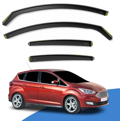 EdgeVisors Wind Deflectors for Ford C-Max MK2 Door 5 Door MPV 4pc | 4pc Set, In-Channel Rain Guards & Accessories