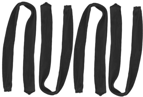 DOITOOL Chandelier Chain Cover Set 4pcs Velvet Pendant Light Chain Sleeve Zipper Design 0.6m Black Cloth Cover for Ceiling Light DIY Lighting Accessories