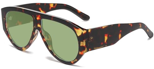 YAMEIZE Lunettes de Soleil Rétro Oversized pour Femmes et Hommes Surdimensionnées Style Carré Vintage des Années 70 Chunky Lunettes Protection UV400