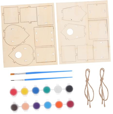 Toddmomy 2juegos Kit De Casa De Pájaros Diy De Casitas De Pájaros De Madera Decoración De Hogar