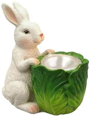 objbhuely Candle Holder Decor - Resin Sculpture Easter Bunny Decorations | Rabbit Taper Decorations | for Home Dining Living Party Fireplace Kitchen Bedroom Offices Indoor Outdoor Holiday