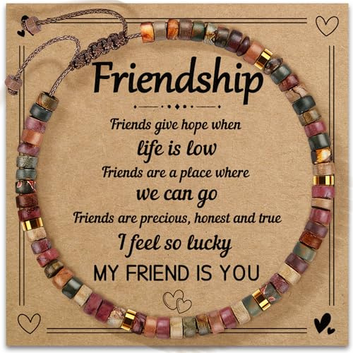 kedofa Friendship Bracelet for Women - My Friend Is You - Inspirational Healing Natural Stone Beaded Jewellery - Meaningful Gift for Bestie Sister Daughter Birthday & Graduation Get Well Soon Present