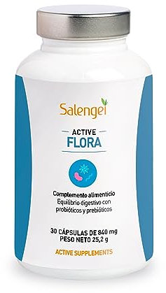 ACTIVE FLORA (NO LACTEO) - Con Probióticos, sacharomyces boulardii y Aloe Vera, para el equilibrio digestivo | Cepas bacterianas de gran supervivencia | Para el mantenimiento de la flora intestinal |
