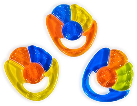 Beißring Regenbogen orange, Kühlbeißring als Zahnungshilfe massiert ab 3 Monate