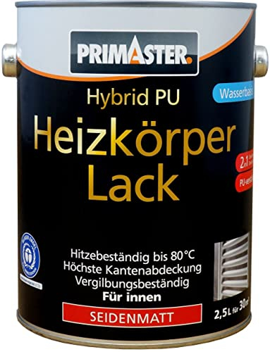 Primaster Hybrid-PU Heizkörperlack weiß 2,5l Innen Lack leicht zu verarbeiten