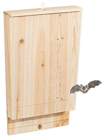 Relaxdays, Naturale Casetta XL per Pipistrelli, Nido Grande, Bat Box, Legno non Trattato, HLP 55x35x7,5 cm