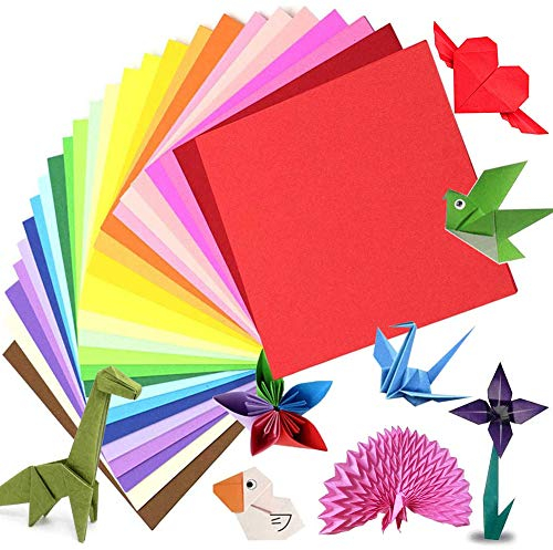 Origami Papier 200 Blatt, Doppelseitiges Origami-Papier Bunt Bastelpapier Papier für Kinder Erwachsene, 15 x 15 cm/6 Zoll 20 Farben Faltpapier Origamipapier Set für DIY Kunst Handwerk Dekorationen