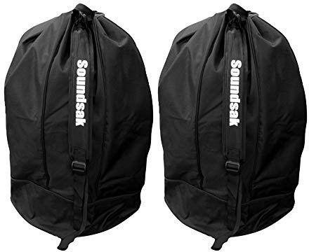 Universal Fit Speaker Bags - Heavy Duty Padded Carry Case with Reinforced Handles – Protect Your Portable PA & DJ Speakers – Water-Resistant with Adjustable Shoulder Strap