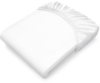 bett1 BODYGUARD Jersey-Spannbettlaken 140-160x200 cm (Weiß, robust, waschbar bei 60 °C, Rundum-Gummizug, Oeko-Tex 100)
