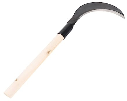 GANAZONO Garden Tools Heavy Duty Manganese Steel Scythe Long Handle Japanese Weeding Tool Durable Comfortable Grip