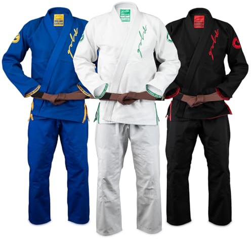 Gold BJJ Comp380 Gi - Lightweight IBJJF Legal Jiu Jitsu Gi for Men and Women (White, A1)