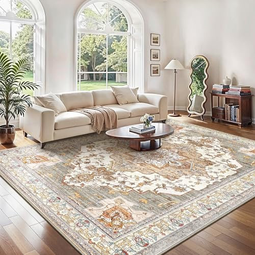 GENIMO Alfombra Salon Pelo Corto,Alfombra Cocina Lavable Antideslizante,Alfombra Pasillo de Dormitorio,Alfombra Silla Escritorio,Comedor,Boho,120x170 cm