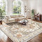 GENIMO Vintage Teppich Wohnzimm 120x170CM Teppich Schlafzimmer Waschbare Kurzflor rutschfest Boho Carpet, Brick