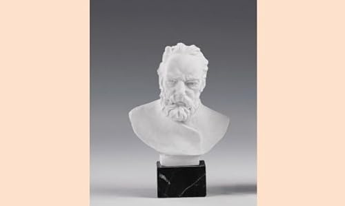 Generico ArteSacraCaravaggio Scultura busto di Victor Hugo cm 14 (5,51 inches) in polvere di alabastro, base in marmo, produzione artigianale, made in Italy