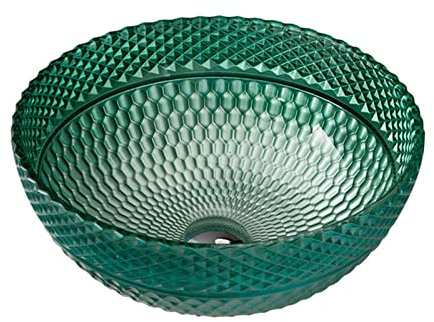 Lavandino Da Appoggio Per Bagno Verde, Lavabo Da Appoggio In Vetro Temperato, Forma Rotonda, Lavabo Da Appoggio Artistico, Lavabo Da Appoggio Per Bagno Con Scarico A Scomparsa, Lavabo, Lavabo