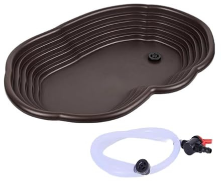 con Rampa y Plataforma, Plato de agua de tortuga para rana, Gecko, Manguera de drenaje,Cuenca de baño para Reptiles, Cuenco de agua de alimentación para Reptiles, Plato de alimentación para reptiles