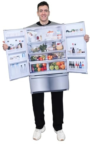 EraSpooky Adult Refrigerator Costume Halloween Funny Snacks Couples Outfits for Men Women