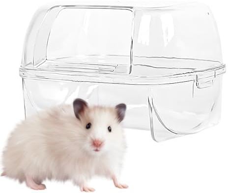 Fmzrbnih Contenedor De Baño De ArenaPara Hamster - 17 X 12 X 11,9 Cm, De Baño De ArenaTransparente, Casa De para Excavar Animales Pequeños, Transparente Larga Duración para Mascotas De C