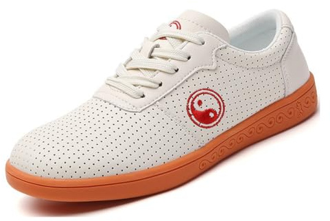 UCUZMI Tai Chi Kung Fu Shoes Breathable Chinese Traditional Martial Arts Footwear Men's and Women's Canvas Training Sneakers,Beige,8.5