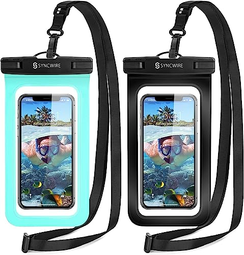 Syncwire Wasserdichte Handyhülle [7 Zoll, 2 Stück] Handy Wasserschutzhülle IPX8 Doppelt Versiegelt Unterwasser Handyhülle für iPhone 12 11 Pro XS Samsung Galaxy S9+ und weiteren Smartphones