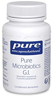 Pure Encapsulations - Pure Microbiotics GI - 6 souches microbiotiques dosées à 10 milliards d'UFC par gélule - Soutien intestinal - Microbiote - Haute qualité - Complément Alimentaire - 60 capsules