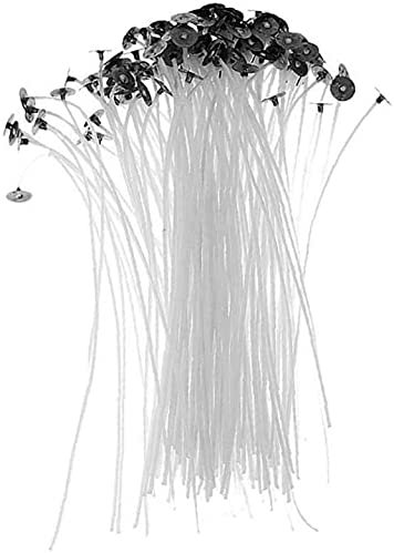 U-K Candela a Stoppino Pre-Cerata, 100 mm, Bassa Fumo Naturale per Bricolage, 20 Pezzi, Set Durevole, Design