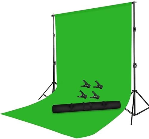HACSYP Fond for la Photographie, Toile de Fond Portable avec Support et Clips, écran Vert à clé Chroma en Streaming virtuel intérieur, for Studio Photo et vidéo (Color : Green, Size : 2)