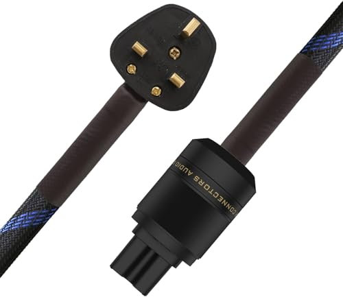 Brollitest Audiophile Uk Power Cable, Hifi Home Ofc Power Cables, Male To Female Home Audio Cable (1.5m)