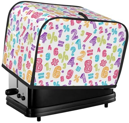 Math - Copertura per tostapane a 2 fette, impermeabile, con tasche per piccoli elettrodomestici da cucina, protezione per impronte digitali, lavabile in lavatrice