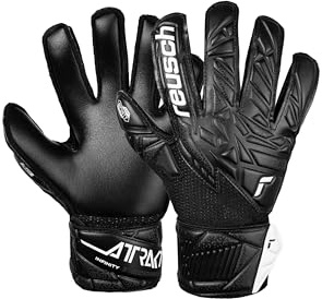 Reusch Torwarthandschuhe Kinder Jugendliche | starker Grip & ergonomische Passform | für Training & Spiel | Naturrasen, Kunstrasen & Hartplatz | Größe 4-8 | Attrakt Infinity Junior