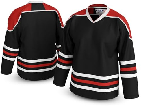 UNLC Griswold Blank Hockey Jersey – Stitched Letters & Numbers, Authentic Apparel, Breathable Polyester, Black, 2X-Large