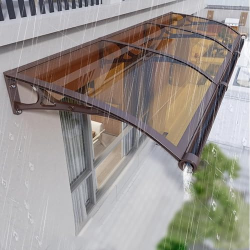Dtyubfg Marquesina de Puerta Exterior - Tejadillo con Placa de Policarbonato Hueco y Soportes PP con Extremos de Aluminio, Protección contra Lluvia, Nieve y Rayos UV - 60 * 160 cm